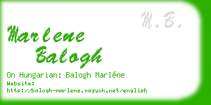 marlene balogh business card